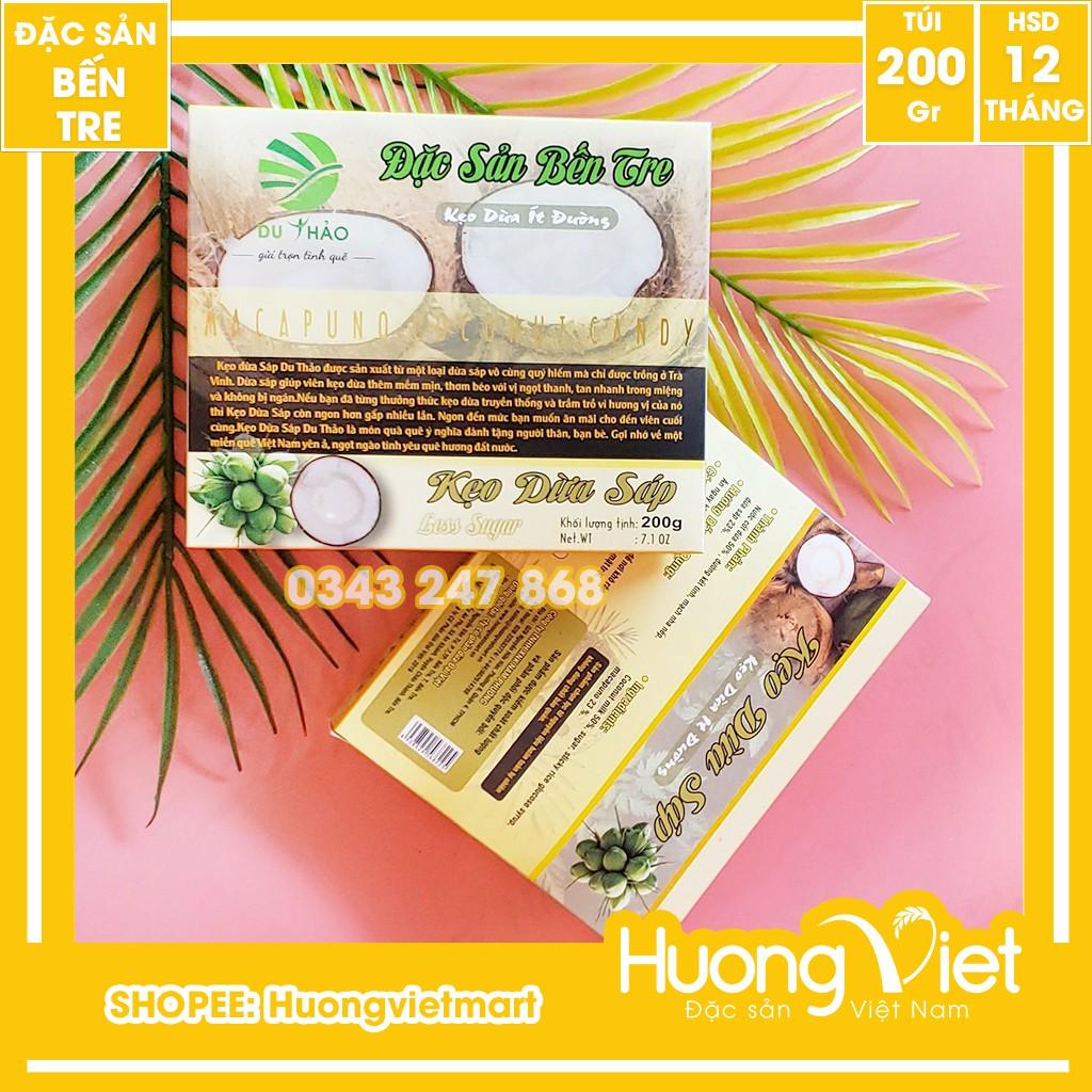 Đặc Sản Bến Tre - Kẹo Dừa Sáp Ít Đường Du Thảo 200G, Kẹo Dừa Thượng Hạng Bến Tre, Kẹo Dừa Bến Tre Mềm Dẻo