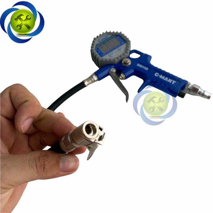 Dụng cụ bơm hơi có đồng hồ điện tử C-Mart S0015S