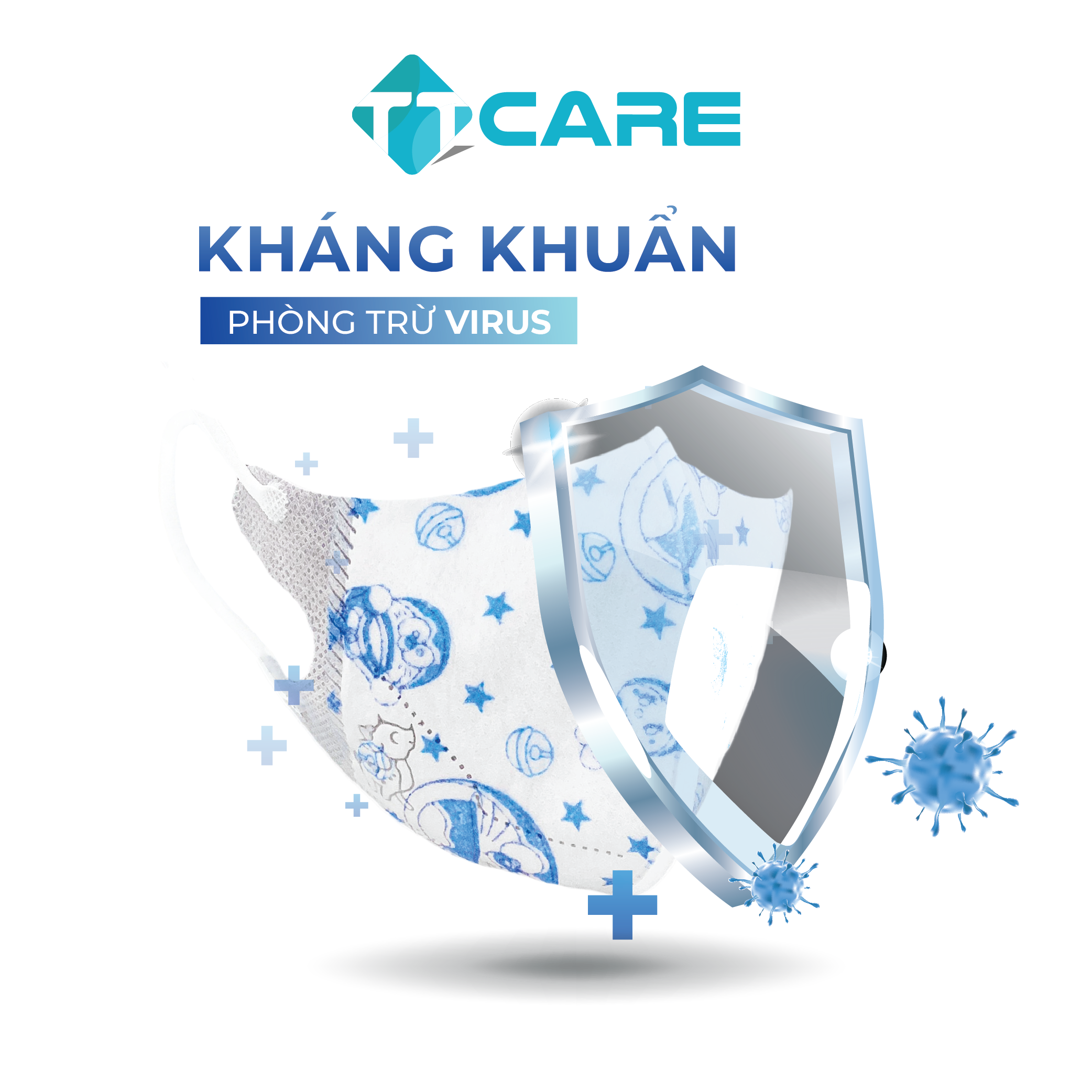 [COMBO 10 HỘP] Khẩu Trang Cho Bé 3 Lớp TTCARE - 5D BABY Màu Trơn Kháng Khuẩn Đạt Chuẩn Chất Lượng Quốc Tế- HỘP 10 CÁI