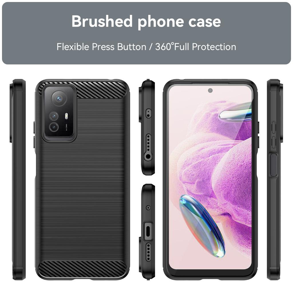 Ốp lưng Xiaomi Redmi Note 12s, Ốp silicone mềm Carbone phay xước chống sốc chống vân tay cho Redmi Note 12s