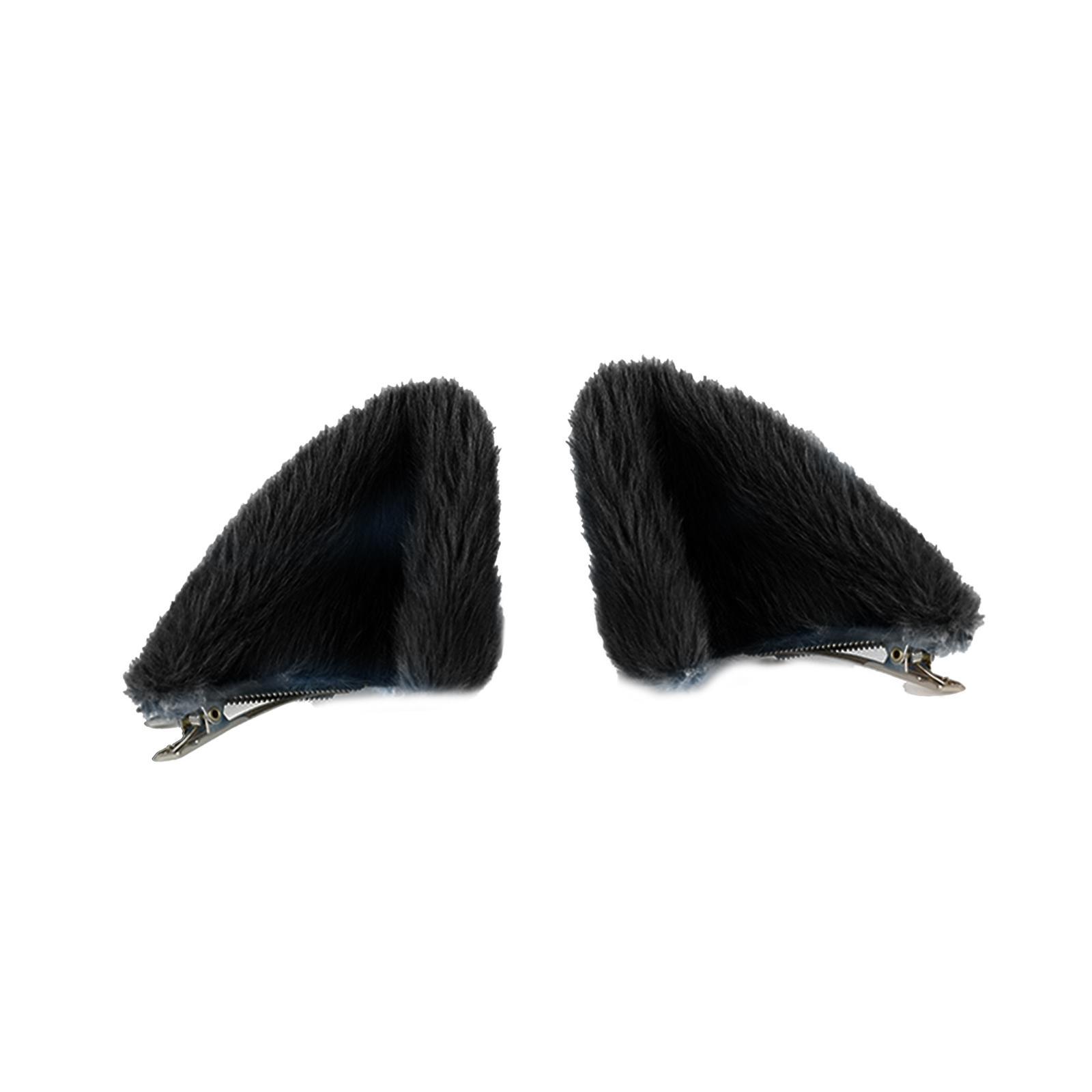 1 Pair Cosplay Plush Cat Ear Hair Clips for Photo Props Party Dress up