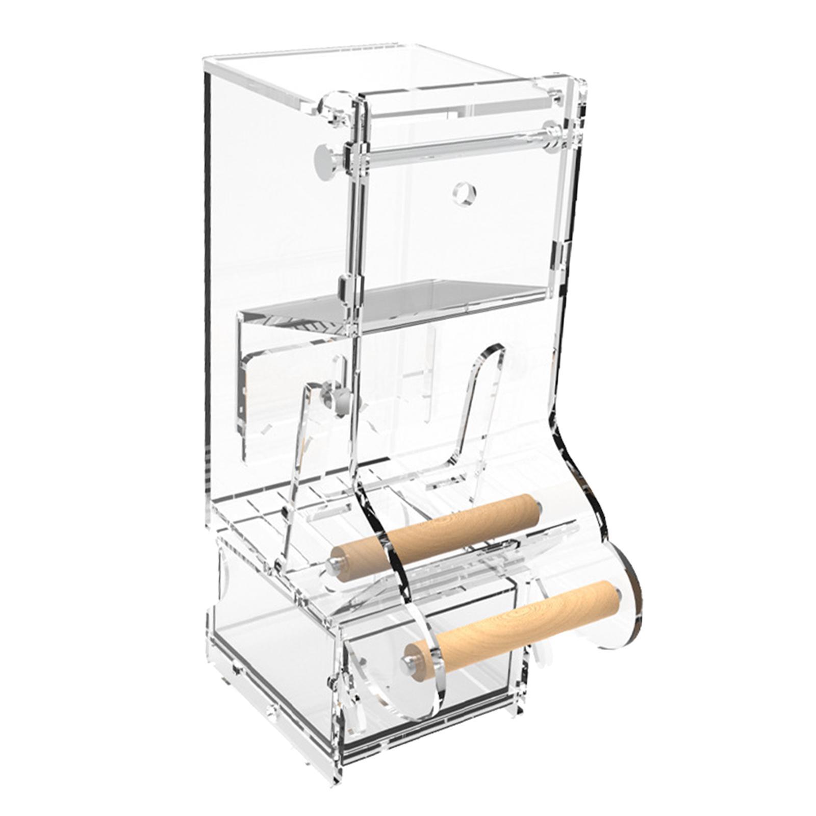 Bird Feeder Cage Hanging Transparent Food Dish Acrylic for  Canaries