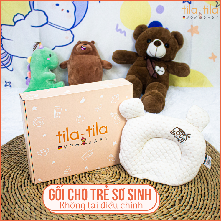 Gối Cao Su Non Cho Em Bé Loại Cao Cấp Chính Hãng Tila-Tila Thương Hiệu Đức Mã TG02 Chống Méo Đầu, Bẹp Đầu, Nghẹo Cổ, Còm Lưng Bé