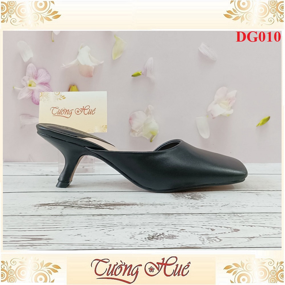 Dép Sục Nữ Cao Gót Mũi Vuông Khoét Eo Gót Cao 6CM - DG010