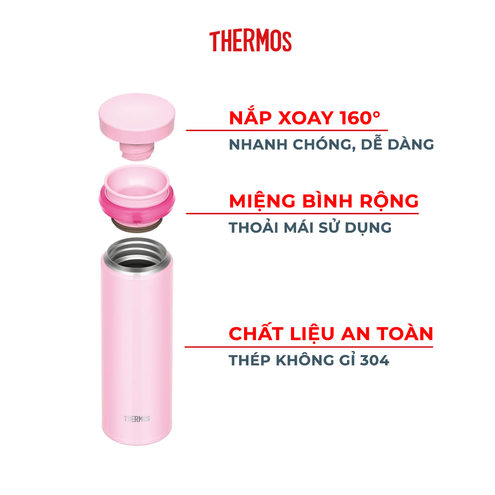 Bình giữ nhiệt Nhật Bản inox Thermos nắp vặn 500ml JNO 502 - Hàng chính hãng - Dark Navy