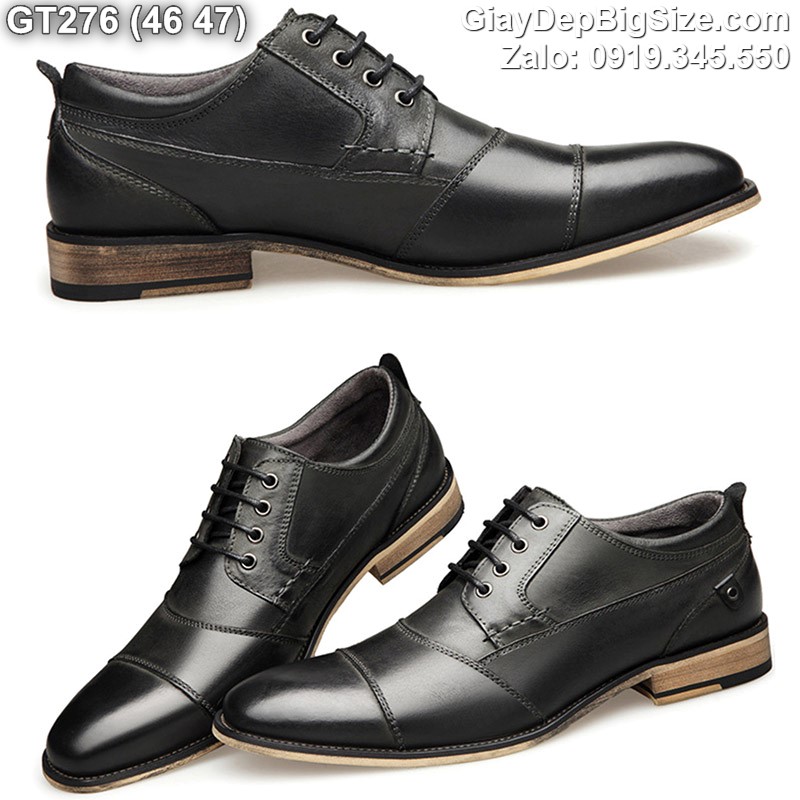 Giày da công sở, giày tây cỡ lớn 45 46 47 48 cho nam cao to chân ú bè. Big size leather shoes for wide feet