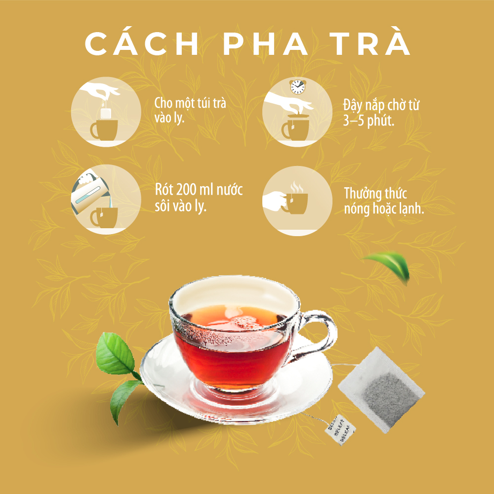 Trà Đen Túi Lọc Sunbeleaf - TDSBL - Trà Đen Hỗ Trợ Thanh Nhiệt, Hương Vị Đậm Đà