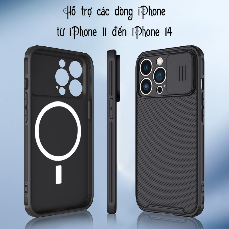 Ốp lưng kéo nắp hỗ trợ sạc từ tính dành cho iPhone 12 / 13 / 14 / 12 Pro / 12 Pro Max / 13 Mini / 13 Pro / 13 Pro Max / 14 Plus / 14 Pro / 14 Pro Max - Hàng chính hãng