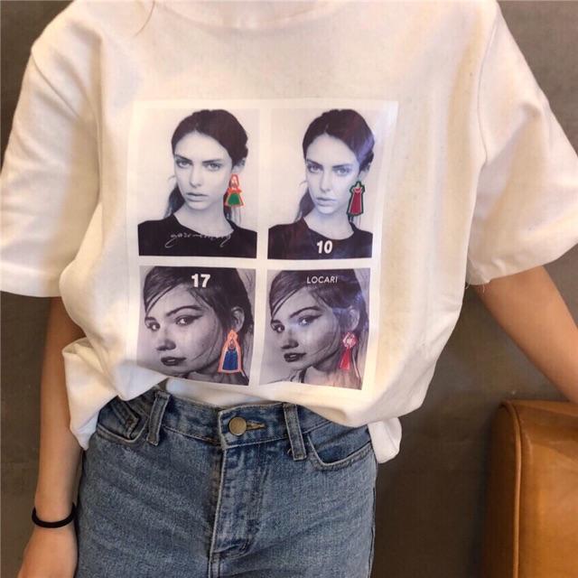 ÁO THUN FORM RỘNG HÌNH CÔ GÁI