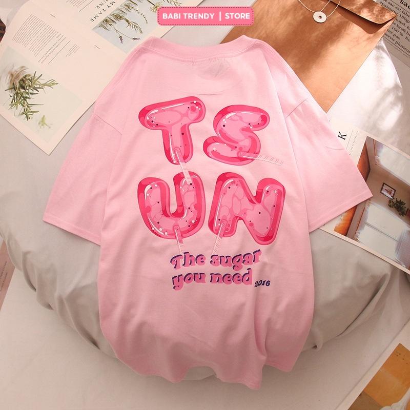 Áo Thun Tay Lỡ TSUN Unisex Form Rộng Nam Nữ Mặc Thoải Mái Chất Cotton Thoáng Mát Năng Động - Babi Trendy ATIN124