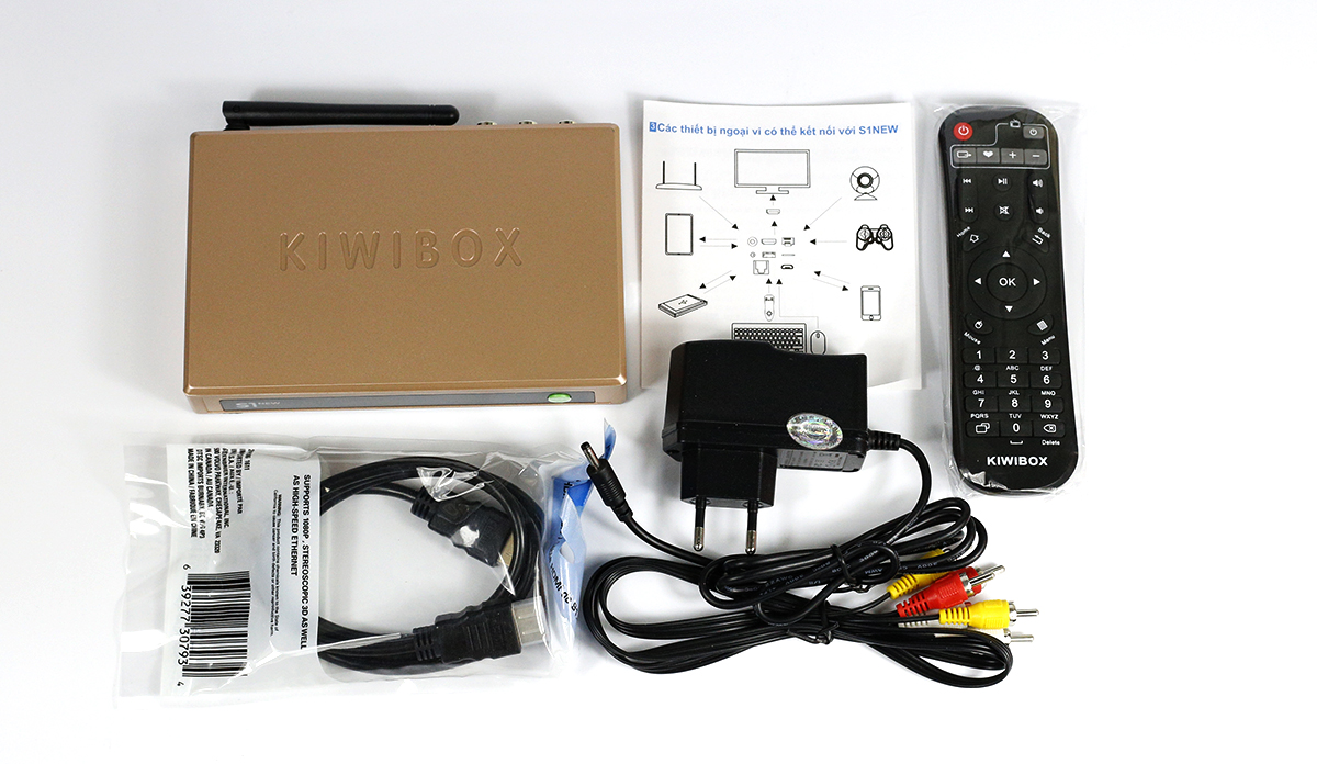 Android Tivi box Kiwi S1 New 2020 TẶNG Điều khiển Bay  đã cập nhập HĐH Android 5.0 hỗ trợ điều khiển giọng nói - Sản phẩm chính hãng