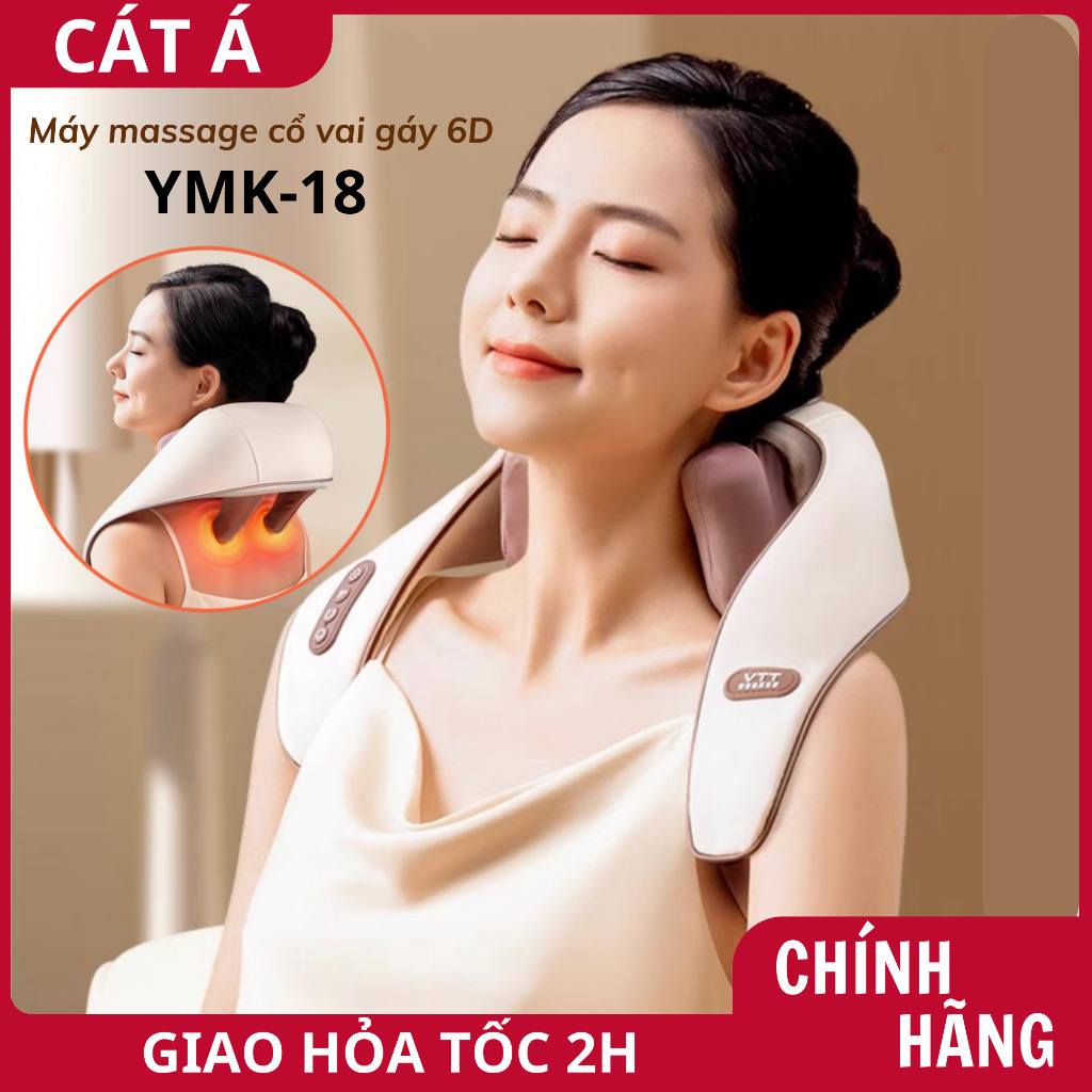 Máy Massage cổ vai gáy Eazylife, Máy mát xa cổ vai gáy nén nóng hồng ngoại 6D, Đai Mát Xa Đa Năng