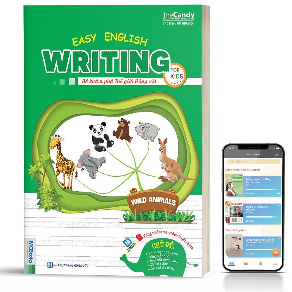 Sách - Easy English writing for kids - Bé khám phá thế giới động vật ( tặng kèm bookmark sáng tạo )