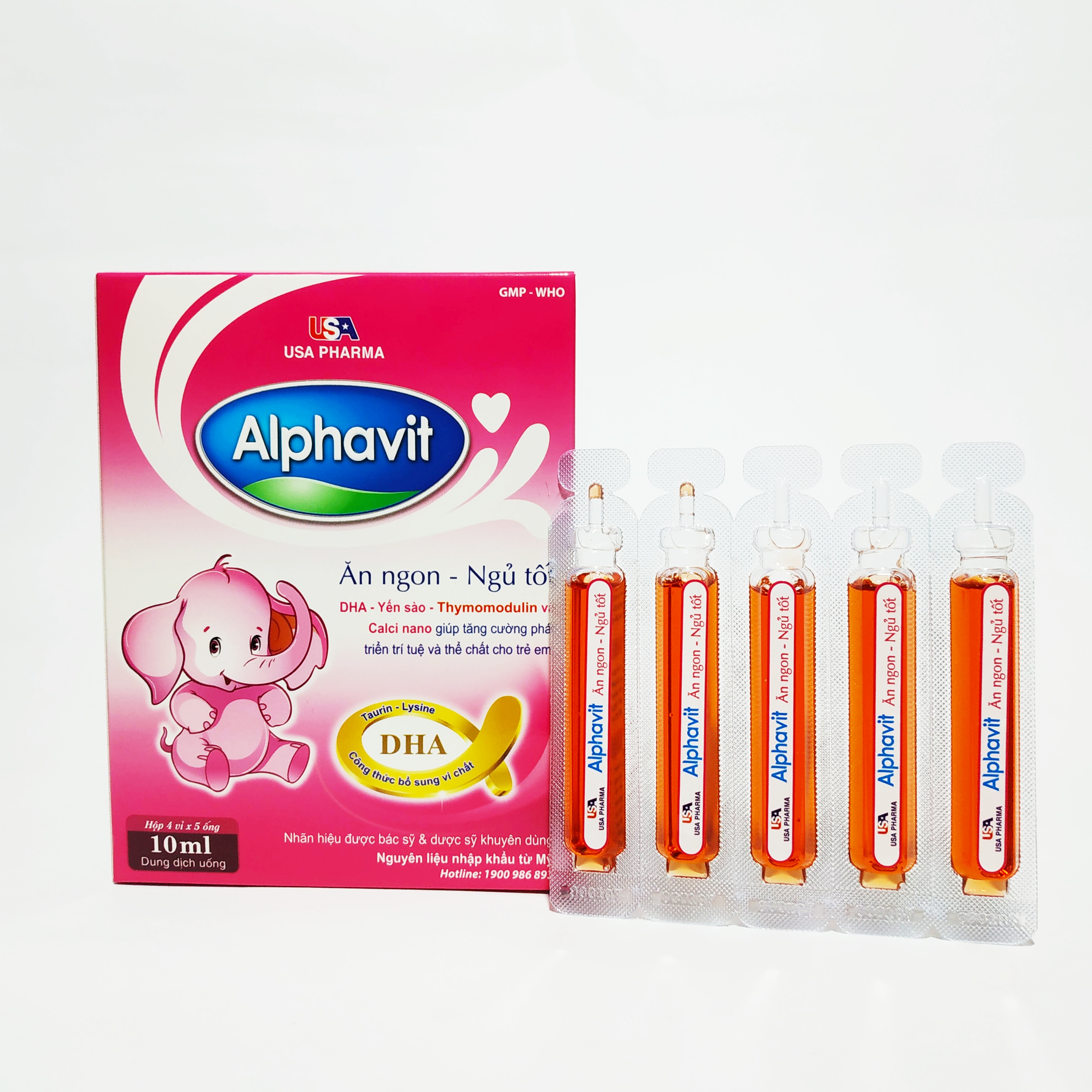 Siro Alphavit Ăn Ngon Ngủ Tốt - Giúp Bé Ăn Ngon Ngủ Tốt - Tăng Hấp Thu - Tăng Cường Sức Đề Kháng - Hộp 20 Ống Nhựa Bẻ