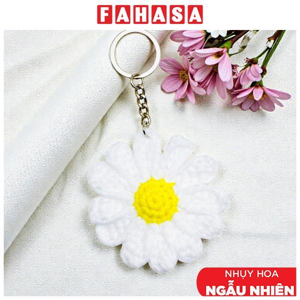 Móc Khoá Len Hoa Cúc - Màu Trắng (Nhụy Hoa Màu Ngẫu Nhiên)