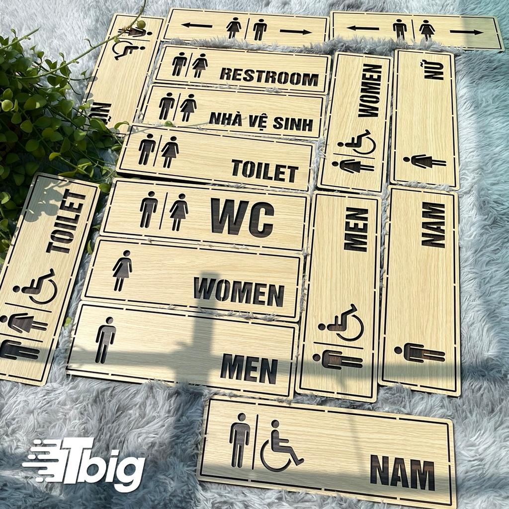 Bảng Toilet - WC - Resroom - Nhà vệ sinh - bằng Gỗ Vintage Decor TL037