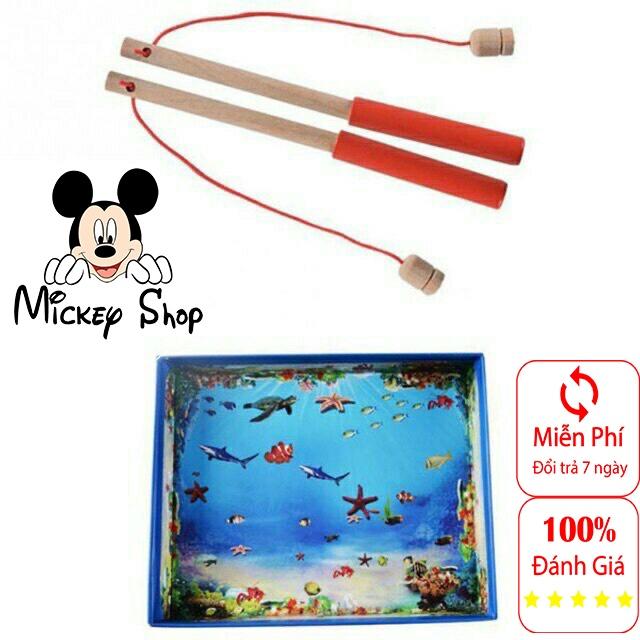 Bộ Câu cá 32 chi tiết, Câu sinh vật biển ngộ nghĩnh đồ chơi gỗ phát triển trí tuệ, giúp các bé tập trung hơn.
