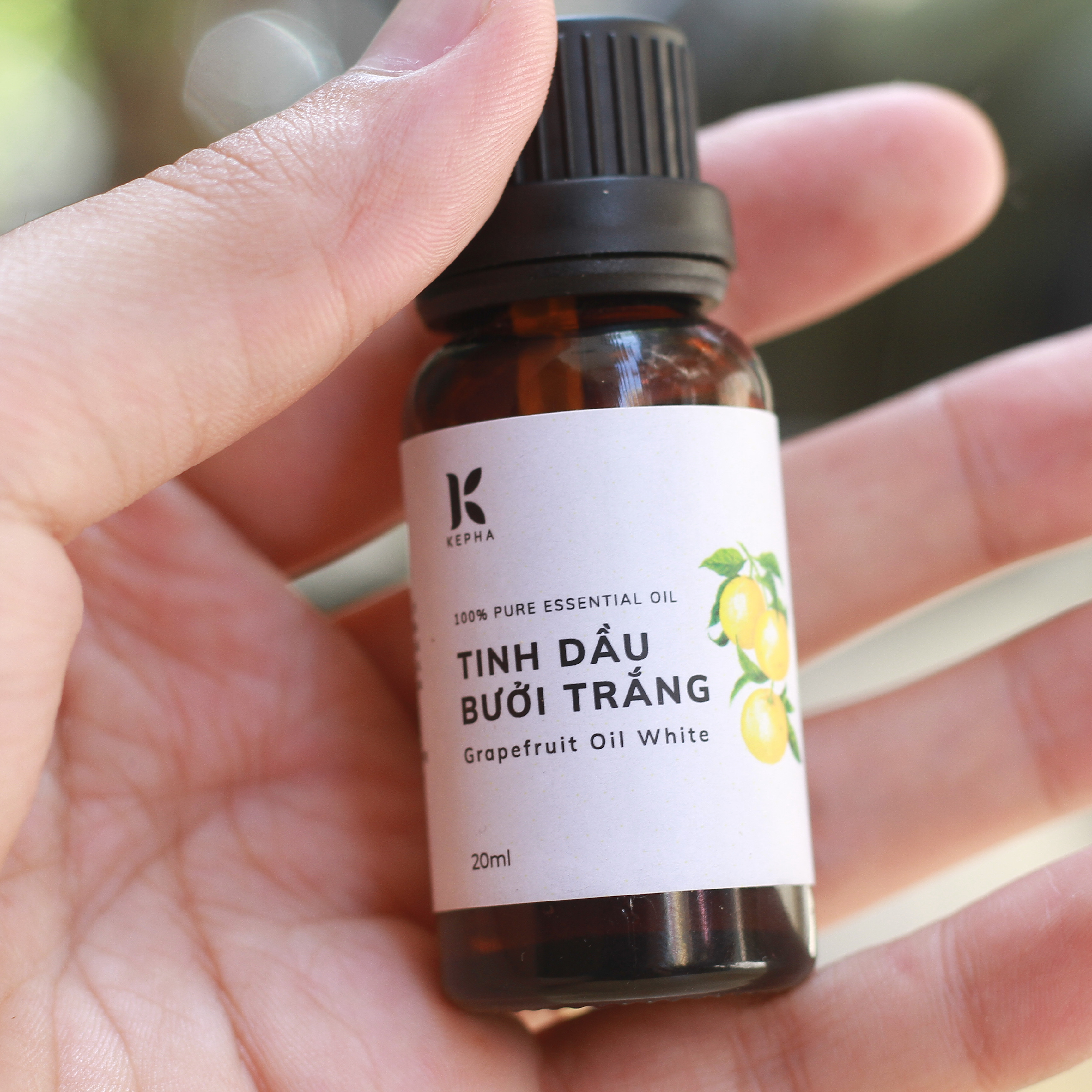 Tinh dầu Bưởi Trắng Kepha 20ml - Cam kết nguyên chất 100%, nhập khẩu trực tiếp Tây Ban Nha - Giúp làm đẹp, kích thích tóc mọc, giảm tóc rụng - Khử mùi, thư giãn, giảm stress, giúp sạch không khí