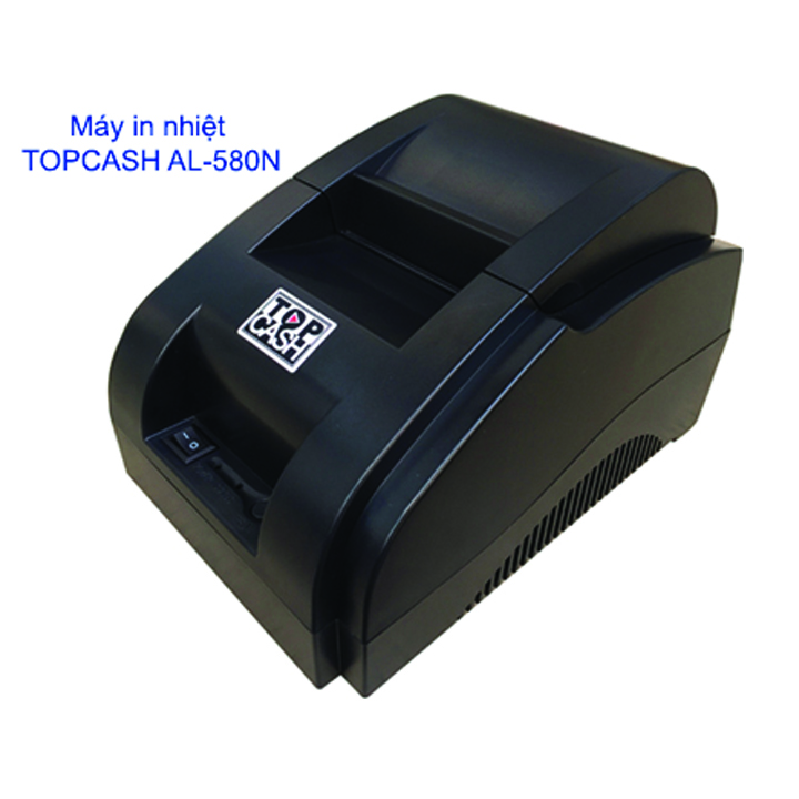 Máy in nhiệt mini để bàn dùng để in hóa đơn tính tiền quán, shop giá rẻ hiệu TOPCASH AL-580N - Hàng chính hãng