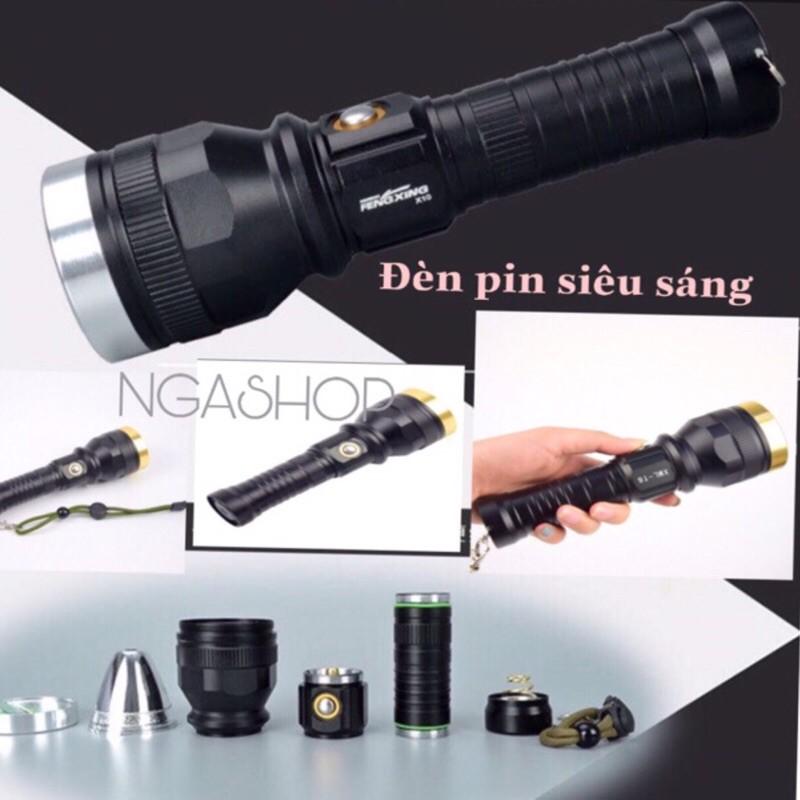 Đèn pin siêu sáng cầm tay đèn LED -PRO+ - K1 màu đen khích thước dài 20cm