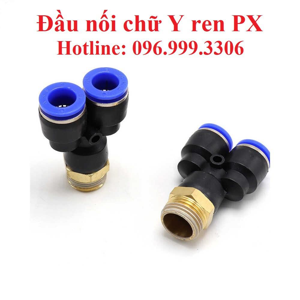 Đầu nối chữ Y ren ngoài khí nén PX đầy đủ kích thước, chính hãng giá sỉ