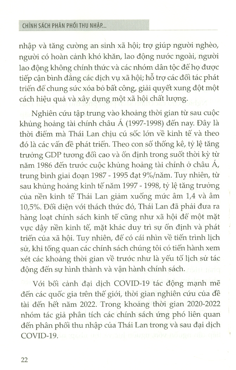 Chính Sách Phân Phối Thu Nhập Của Thái Lan Và Hàm Ý Cho Việt Nam (Sách chuyên khảo)