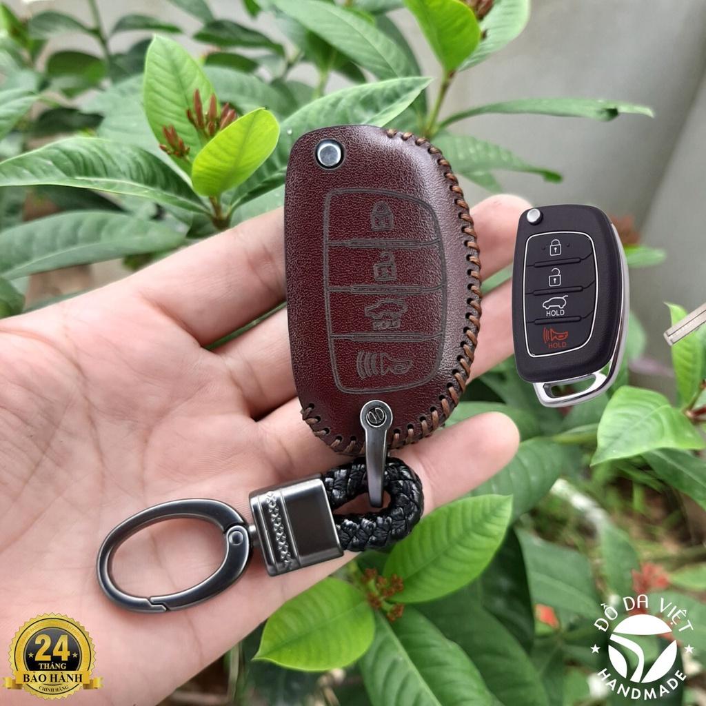 Bao da Chìa Khóa Gập 4 Nút Cho Hyundai Tucson Sonata, như hình