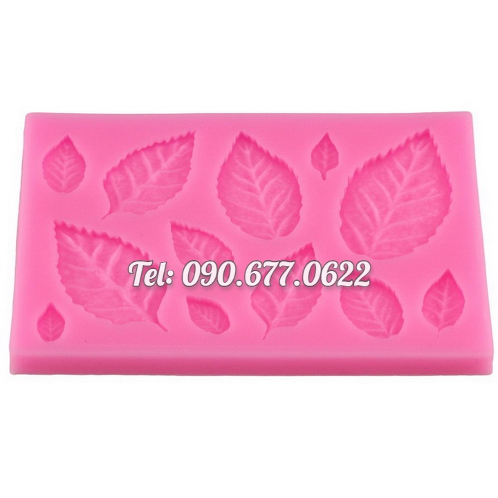 Khuôn silicone làm rau câu 12 lá hoa hồng lớn, nhỏ - Mã số 1089
