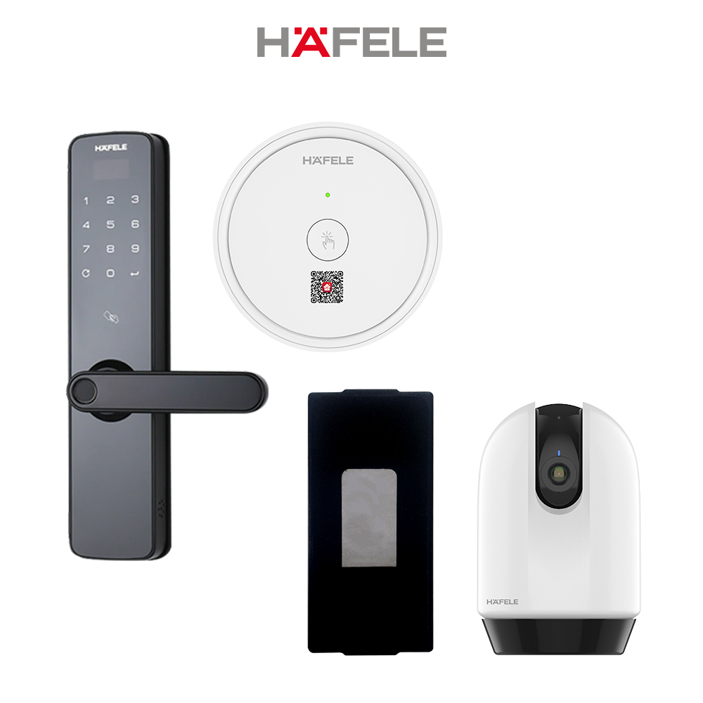 Bộ sản phẩm Khóa điện tử kết hợp kiểm soát an ninh Hafele (có app điều khiển) (Hàng chính hãng