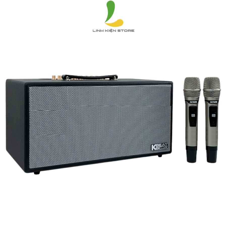 Loa kéo Acnos NL4501 Ultra - Loa di động thùng gỗ bọc da công suất 750W tặng kèm micro hát karaoke chống hú cao cấp - Hàng nhập khẩu