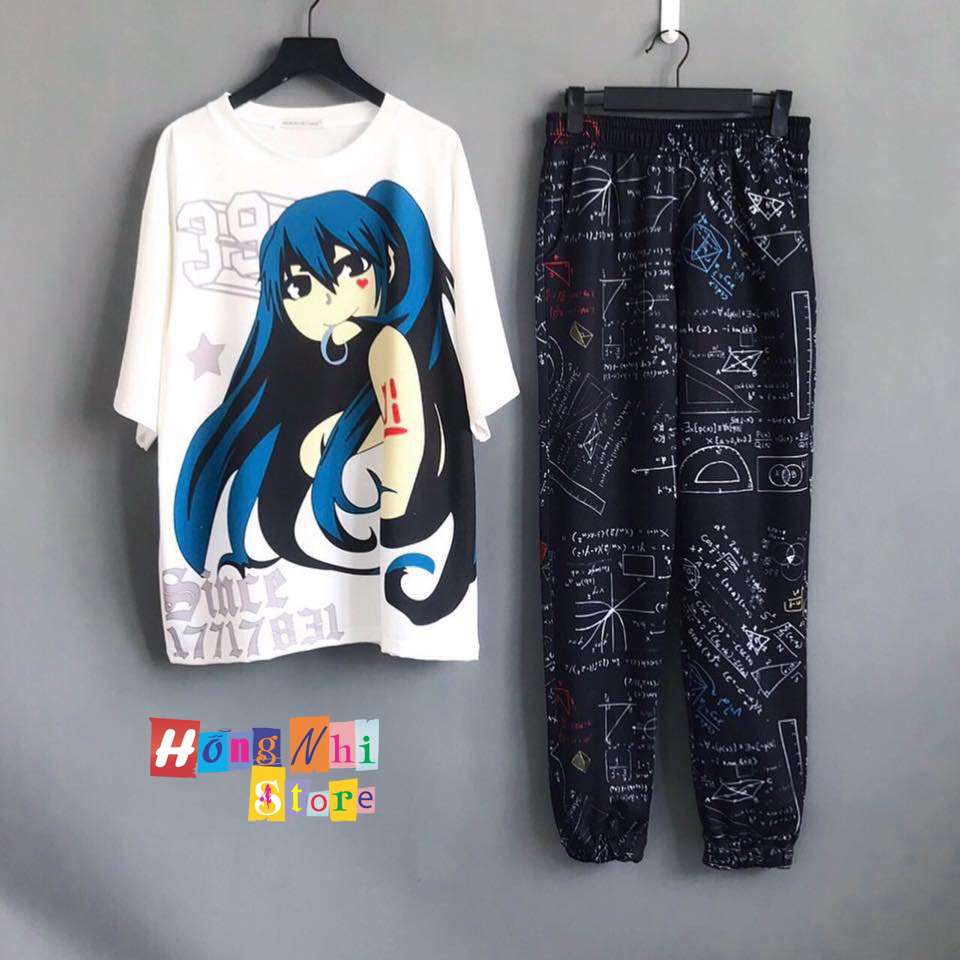 Quần Hoạt Hình Dài Bo Lai Cartoon Pant Oversize Ulzzang Unisex - MM