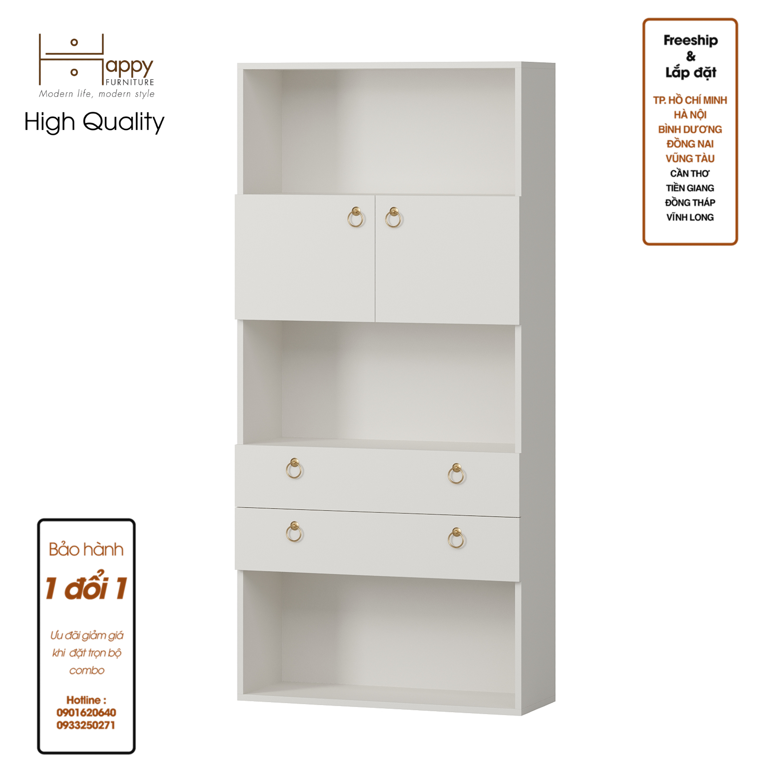 [Happy Home Furniture] WESLEY , kệ sách 6 tầng ,  80cm x 28cm x 170cm (DxRxC), KSA_014