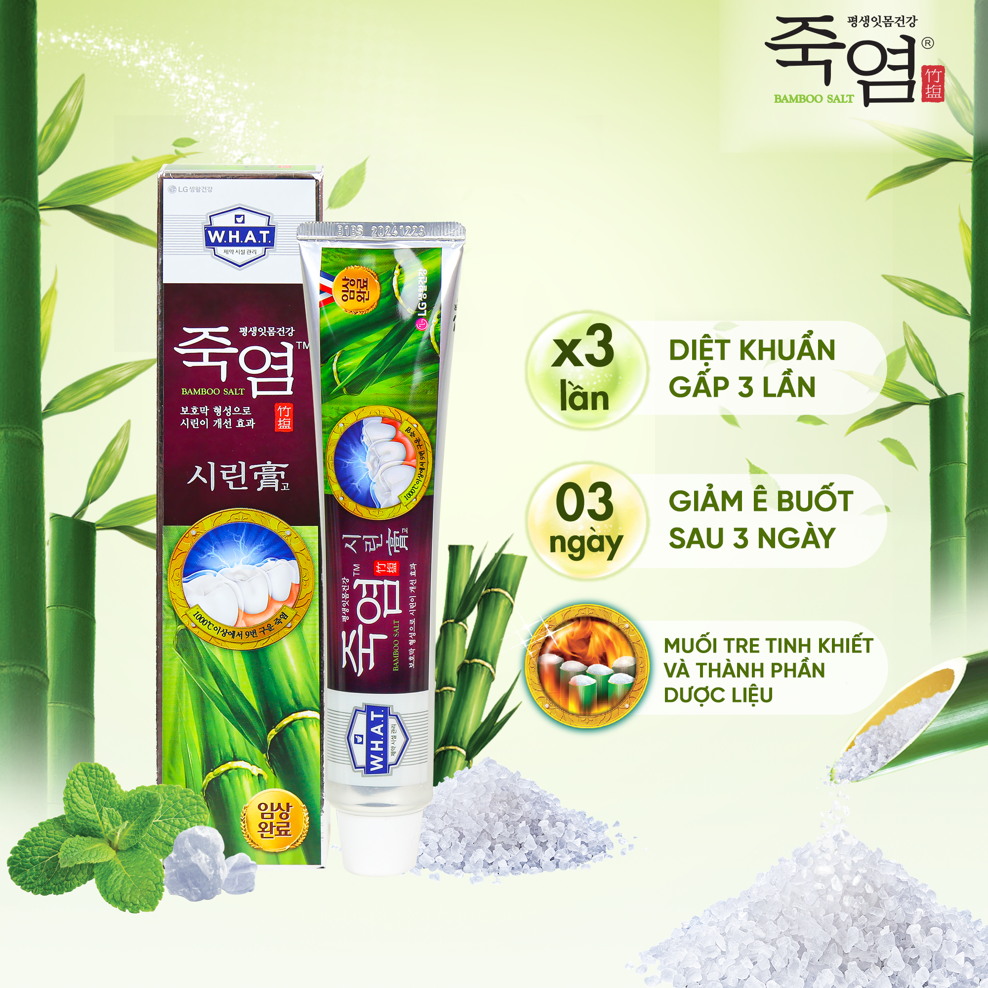 Kem đánh răng Bamboo Salt Shirinnee chăm sóc răng ê buốt 120g