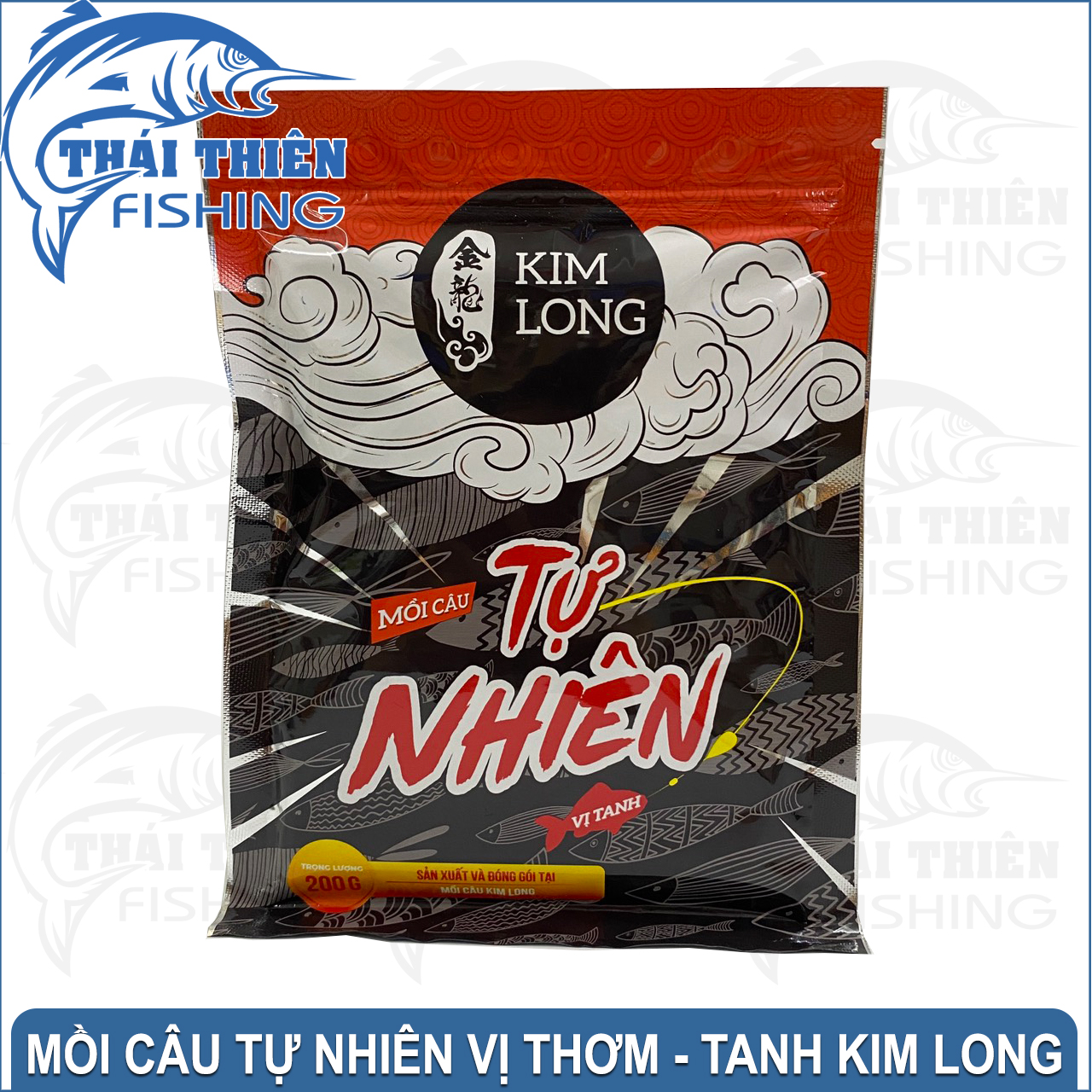 Mồi Câu Cá Tự Nhiên Vị Thơm, Tanh Kim Long Gói 200g Dùng Câu Sông Tự Nhiên, Hồ Dịch Vụ