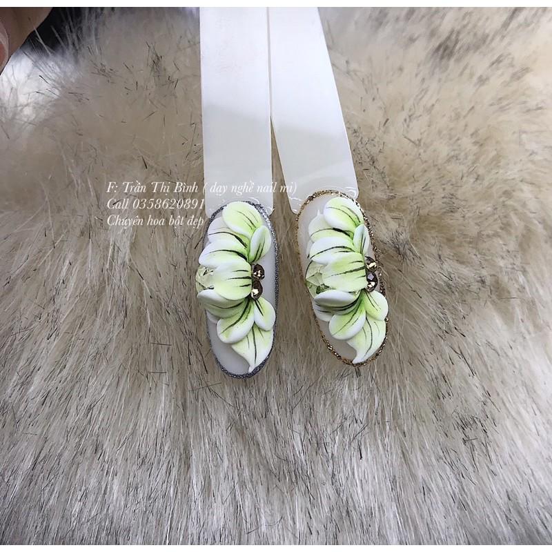 Hoa bột NAIL , hoa kết hợp vẽ và đá khối siêu xinh
