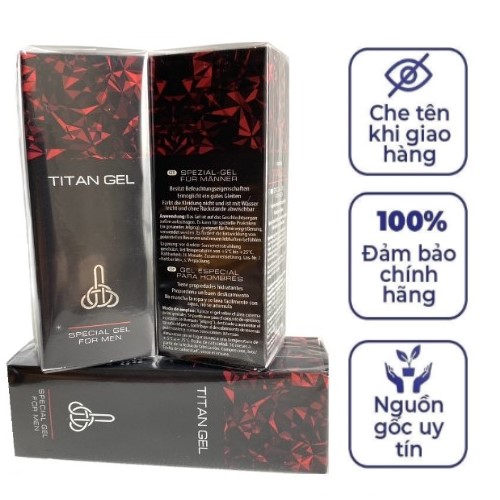 Titan Gel Nga - Gel Bôi Trơn Tăng Kích Thước - Hàng Chính Hãng - Che Tên SP