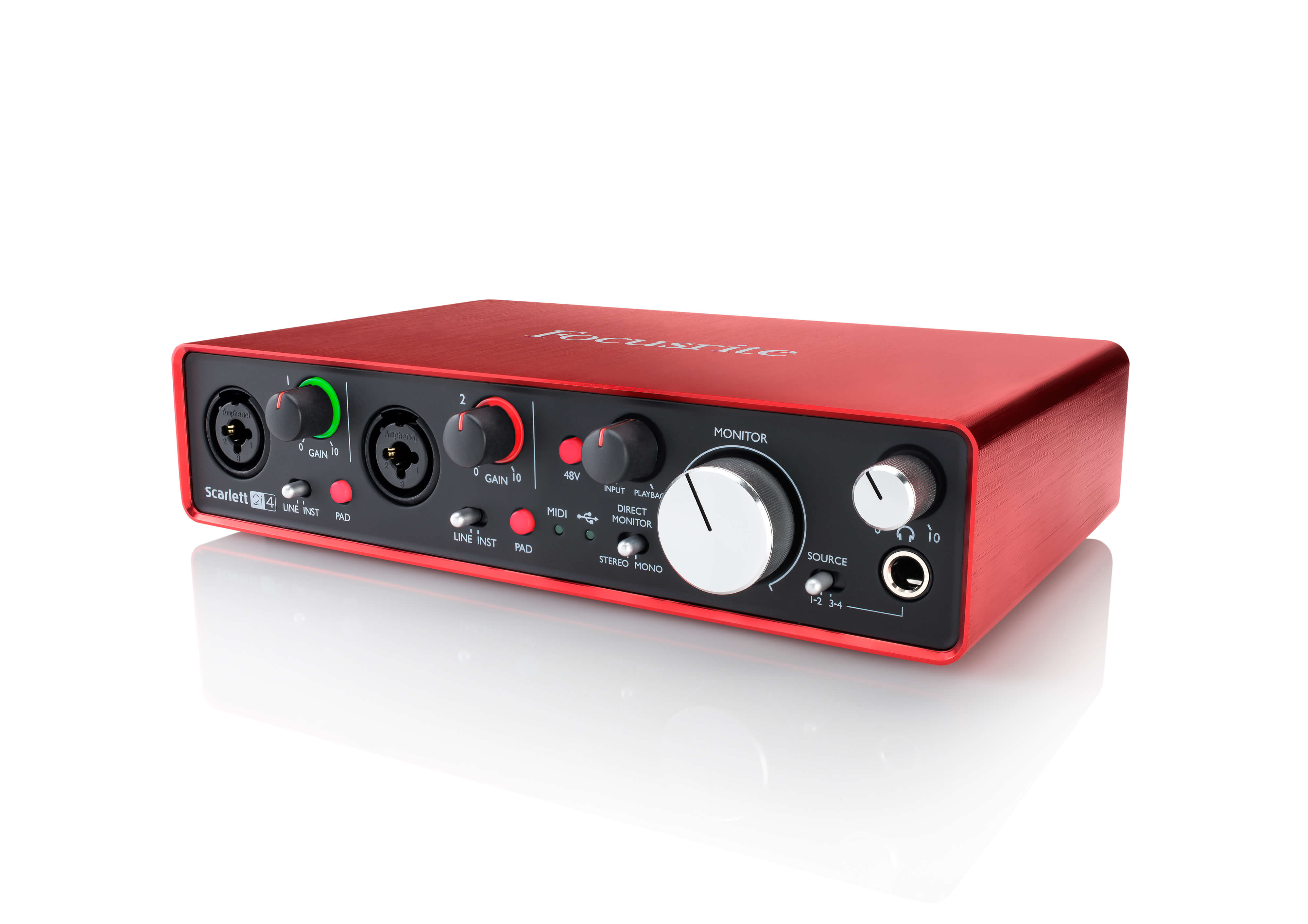 Focusrite Scarlett 2i4 (2nd Gen) - Sound card thu âm 2 cổng vào 4 cổng ra - Hàng nhập khẩu