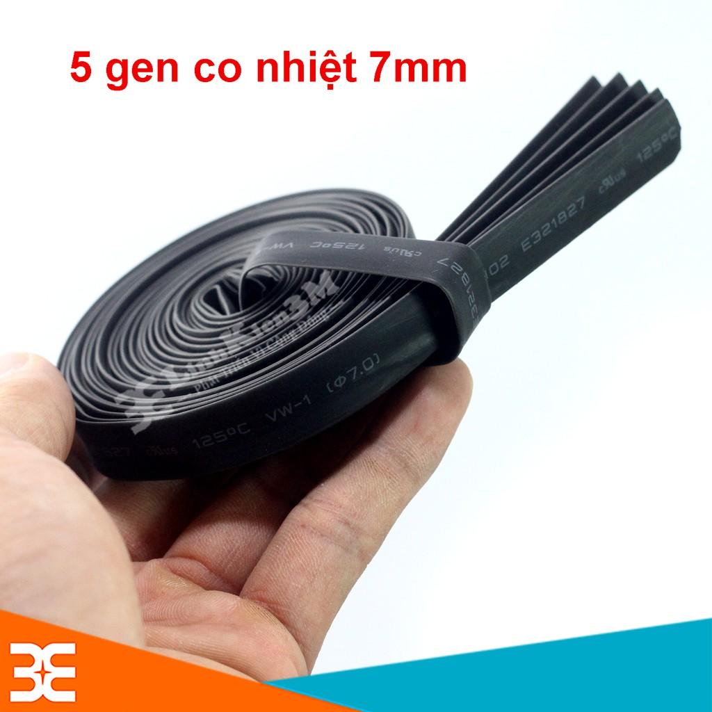 Bộ 5 Ống Co Nhiệt Đường Kính 7mm, Mỗi Ống Dài 1m