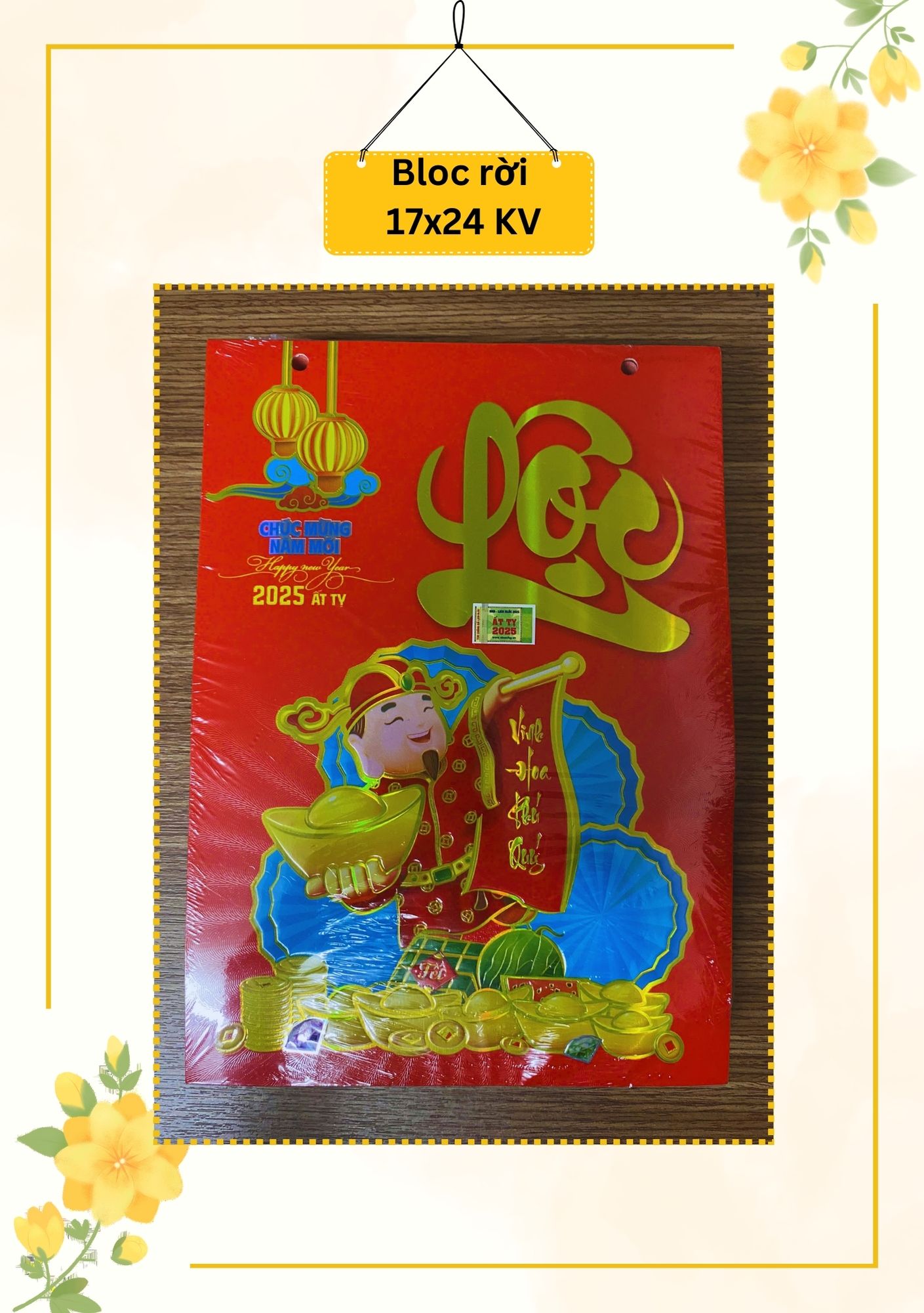 Lịch tết 2025, loại bloc rời kích thước 17x24cm cao cấp