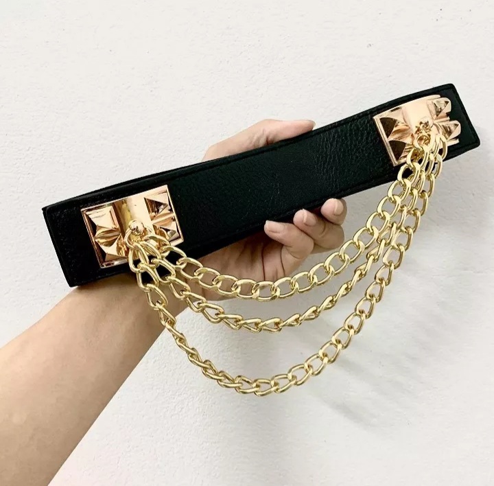 Hàng Hot cập bến Dây nịt thun xích tua rua Bản 4cm Lưng thun ️