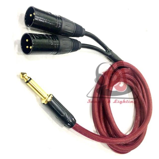 Dây chuyển đổi Jack 6 ly ra 2 đầu XLR đưc