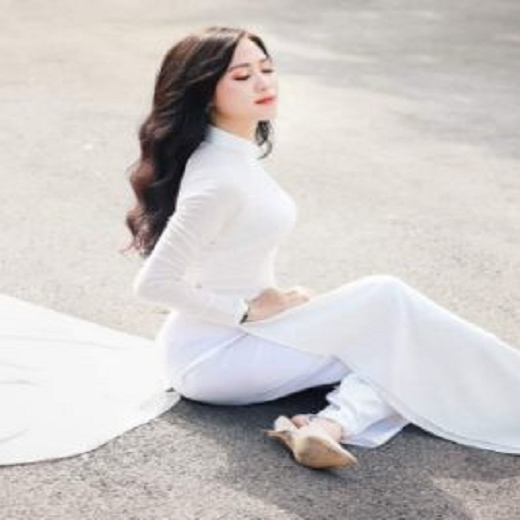 Áo Dài Trắng Truyền Thống Lụa Nhật Habutai 4 Tà - Áo Dài Mian