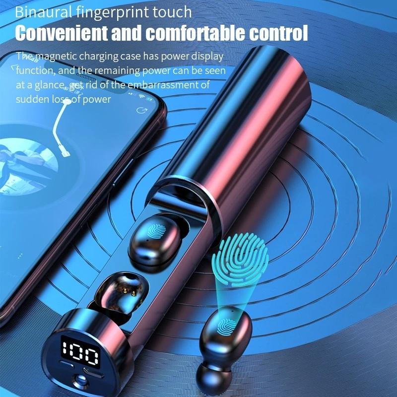 Mini Tai Nghe Nhét Tai N21 TWS Điều Khiển Cảm Ứng Màn Hình Hiển Thị LED Bluetooth Không Dây-Tương Thích Thể Thao Tai Nghe Nhét Tai Có Micro Tai Tai Nghe
