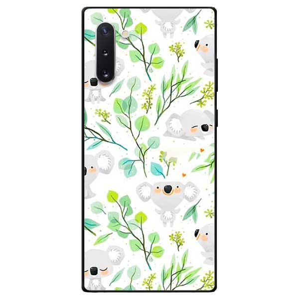 Ốp lưng dành cho Samsung Note 10 / Note 10 Plus - Gấu Ku Nền Lá Xanh
