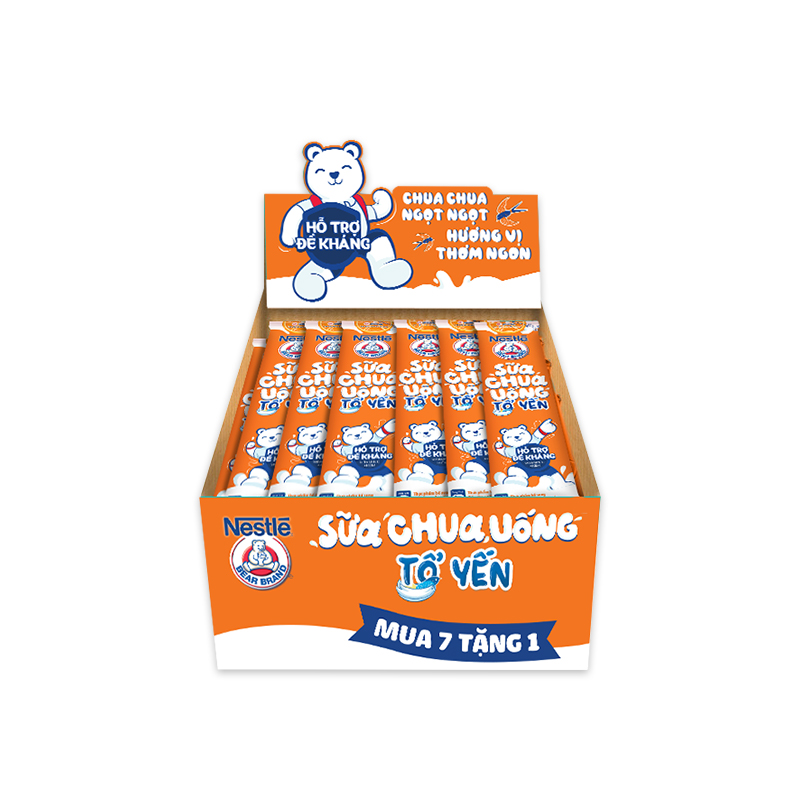 Thùng 32 gói Sữa Chua Uống Tổ Yến Nestlé Yogu Gấu hương CAM x75ml