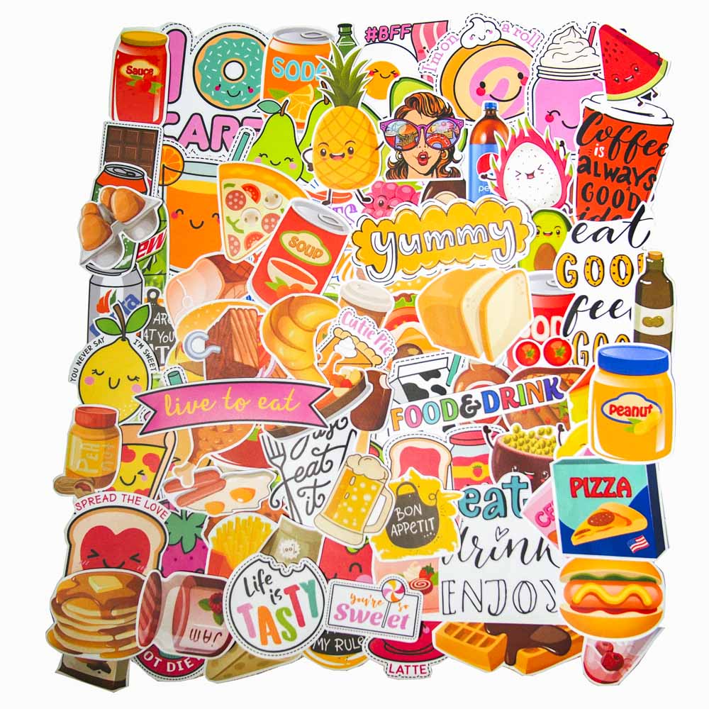 Set 100 sticker hình dán - Food and drink