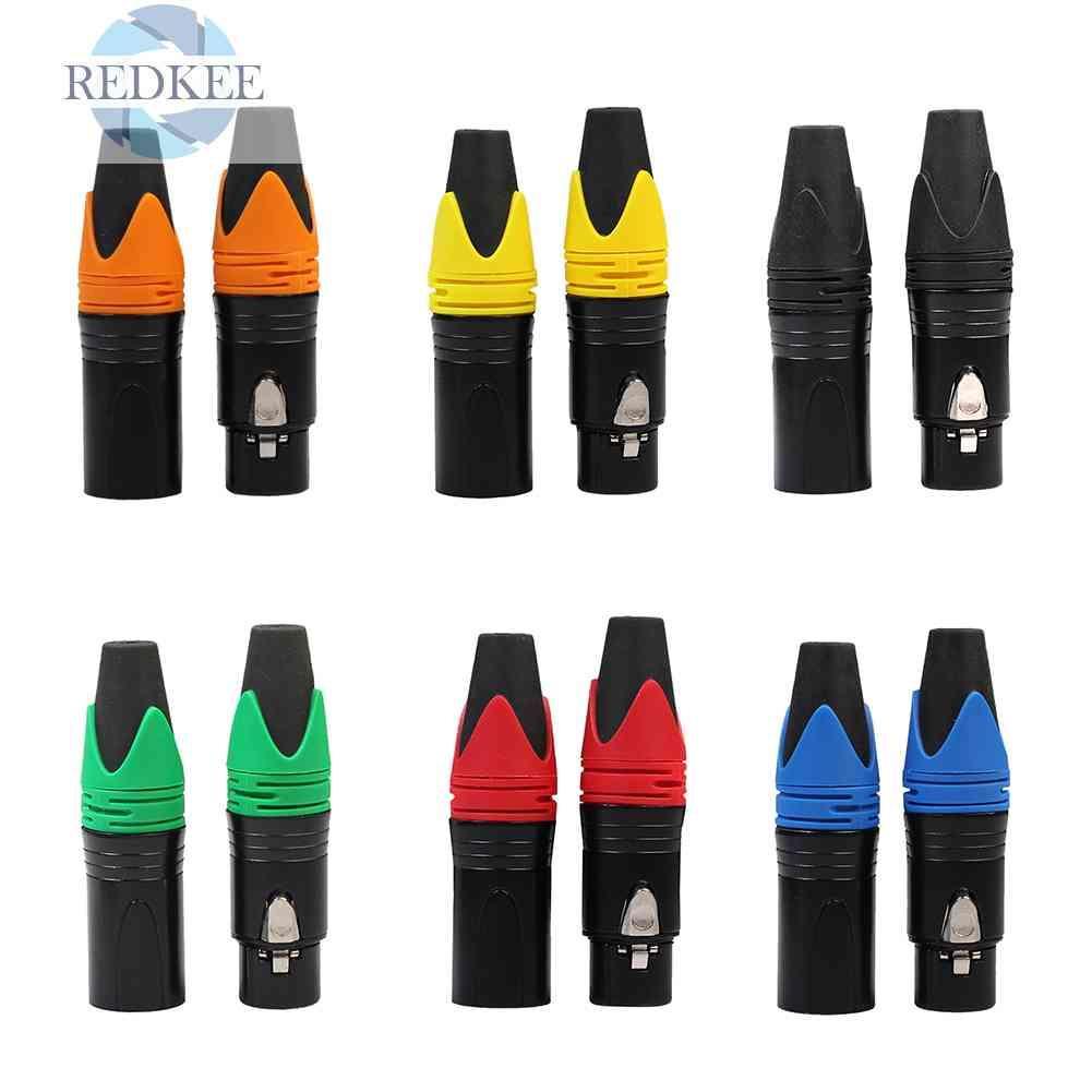 1 Cặp Đầu Nối Dây Cáp Âm Thanh XLR 3Pin