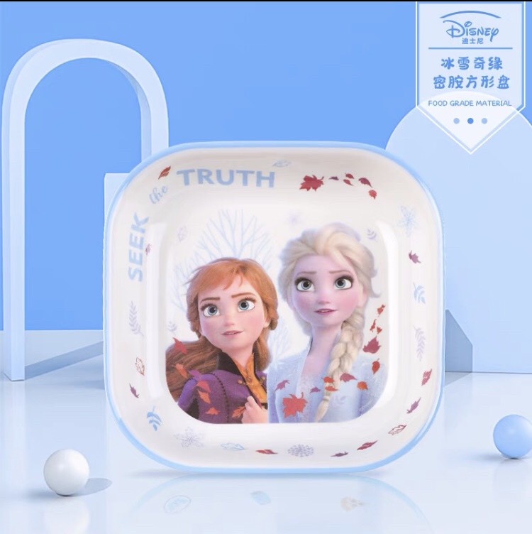 Dĩa ăn melamine vuông in hình các nhân vật siêu cute