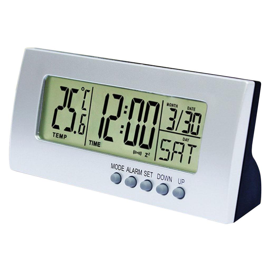 2xMultifunctional LED Digital Alarm Clock Thermometer Thermometer Temp
