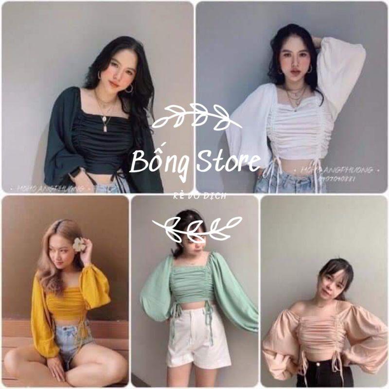 Áo kiểu dây rút tay bồng